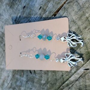 Buy 2 Pairs/Get 1 Free Silver Dangle Octopus Earrings